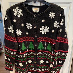 Christmas Sweater Snowflakes and Christmas Trees